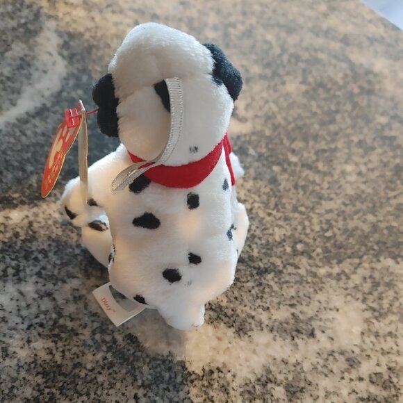 Retired 2002 Jingle Beanie Baby Dizzy, Dalmatian Dog, Christmas Toy - Rattle - Picture 6 of 15